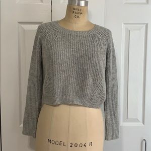 Gray Topshop Cropped Sweater